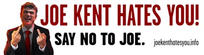 Joe Kent Hates You Bumper Sticker